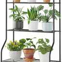 Kitsanery Plant Stand Indoor Outdoor for Multiple Plants, 5 Tier Tall Heavy Duty Metal Shelf, Large Flower Pot Holder Ladder for Garden, Patio, Living Room, Balcony, Black
