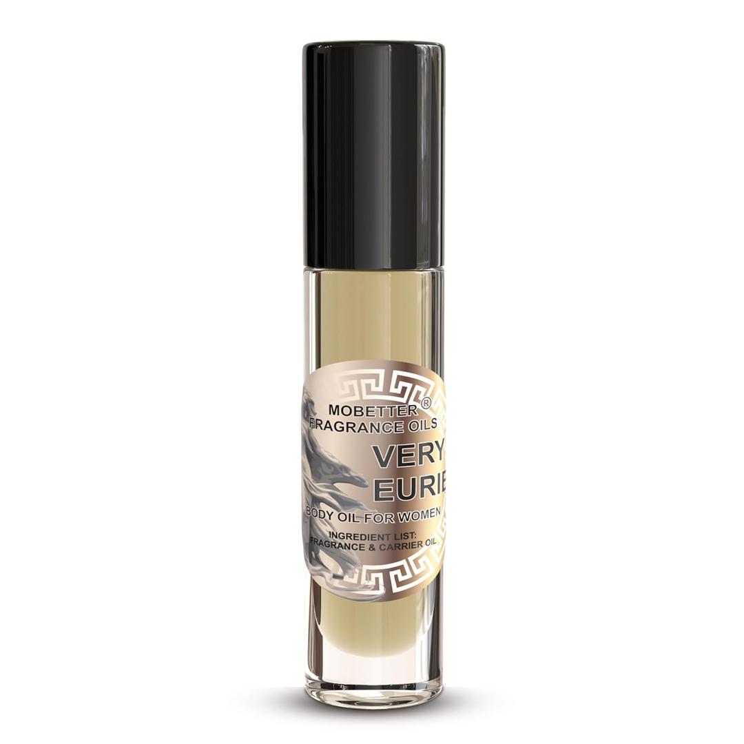MOBETTER FRAGRANCE OILS Very Eurie Body Oil for Women 0.33 Oz Roll On Glass Bottle, Travel Size, Long Lasting
