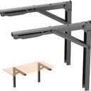 WALMANN Heavy Duty 18" Folding Shelf Brackets, Wall-Mounted Collapsible Brackets for Workbench/Table, 550 lbs Capacity, Space-Saving Hinges for Garage, Kitchen, Laundry(No Board)