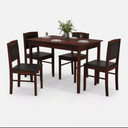 5-PCS Dining Room Set Kitchen 4 Person Dining Rectangle Table W/ Rubberwood Legs, The table measures 45" x 28" x 30" (L x W x H), and the chair measures 16" x 18" x 34" (L x W x H).
