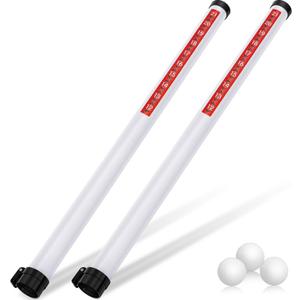 Deekin 2 Pieces Golf Ball Picker Plastic Clear Golf Ball Retriever Collector Golf Ball Pickup Tool Shag Tube (Black)