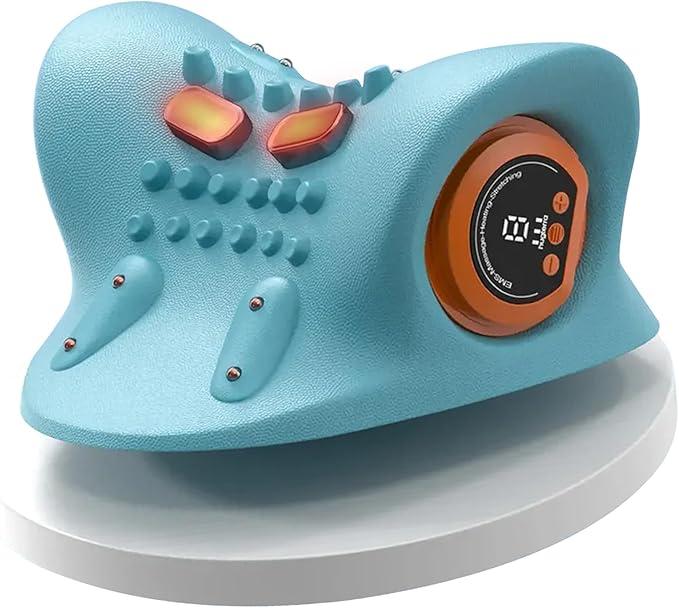 Neck Massager, Masajeador de Cuello, 3 Modes Electric Neck and Shoulder Relaxer Pillow, with Heat 26° Angle Cervical Traction Device for Pain Relief Deep Tissue