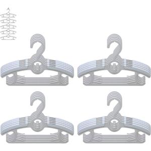 Baby Nursery Closet Hangers, Ultra Thin Non-Slip and Extendable Laundry Infant Pant Hanger for Newborn Clothes 20pcs11-14" Adjustable Children Coat Hanger for Girl Boy Toddler Kids Child (Gray)