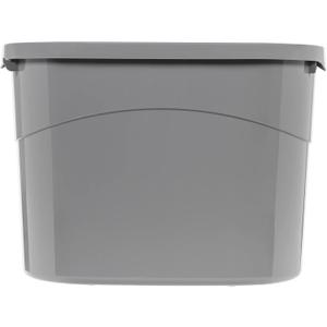 Amazon Basics Large Cat Litter Box with High Sides, Top Entry, Odor Control, Includes Scoop, 20.5 x 14.75 x 14.38 inches, Grey