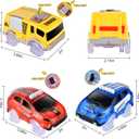 Track Cars Only Replacement Light Up Toy Cars with 5 Flashing LED Lights for Tracks Glow in the Dark, Flex Race Car Track Accessories Compatible with Most Car Tracks for Kids (3 Pack) with Screwdriver