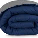 Bare Home Comforter - Twin/Twin Extra Long - Reversible Colors - Goose Down Alternative - Ultra-Soft - Premium 1800 Series - All Season Warmth - Bedding Comforter (Twin/Twin XL, Dark Blue/Grey)