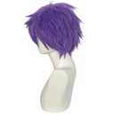 ANOGOL Hair Cap + Short Purple Men's Cosplay Wigs Light Purple Cosplay Wig Violet Lilac Purple Wig Short Amethyst Violet Wigs Lavendar Synthetic Anime Hair for Halloween Christmas Party Costume