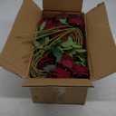 60 Pcs Artificial Roses Bulk Velvet Silk Red Rose Burgundy Roses for Wedding Centerpieces Bridal Bouquet Mohter's Day Valentine's Day Christmas Home Decor (60, Burgundy)