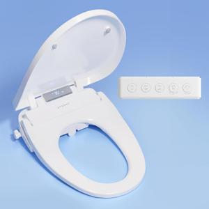 TUSHY Aura Luxury Electric Bidet Seat | Heated Toilet Seat with Temperature Control, Instant Adjustable Warm Water & Dryer for a Soothing Clean (Remote Control & Auto Open w/Soft Close Lid), Elongated