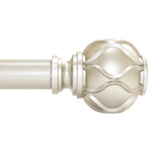 Champagne Gold Curtain Rod for Windows 48 to 84 Inches(4-7ft), 1" Diameter Heavy-Duty Adjustable Decorative Curtain Rod with Striped Twisted Finials - for Living Room Bedroom (Modern Home Decor)