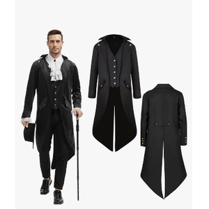 Steampunk Jacket Men Renaissance Tailcoat Medieval Costume Halloween Costumes for Mens XL