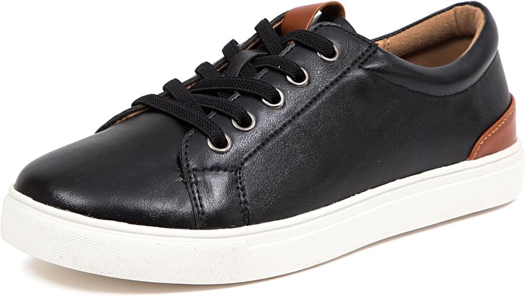 Deer Stags Boys Dress Sneaker (13 Little Kid, Black/White)