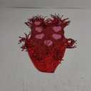 ABAFIP Women's Sequin Fringe Dance Bodysuit Halter V-Neck Sparkly Tassel Leotard Rave Festival Outfits (Medium, Red)