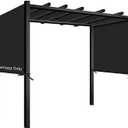 Universal Waterproof Pergola Canopy Shade Cover Replacement - 17'x6.8' Outdoor Sun Shades Canopy Top for Patio Gazebo Deck Balcony Porch, Cover Only (Black)