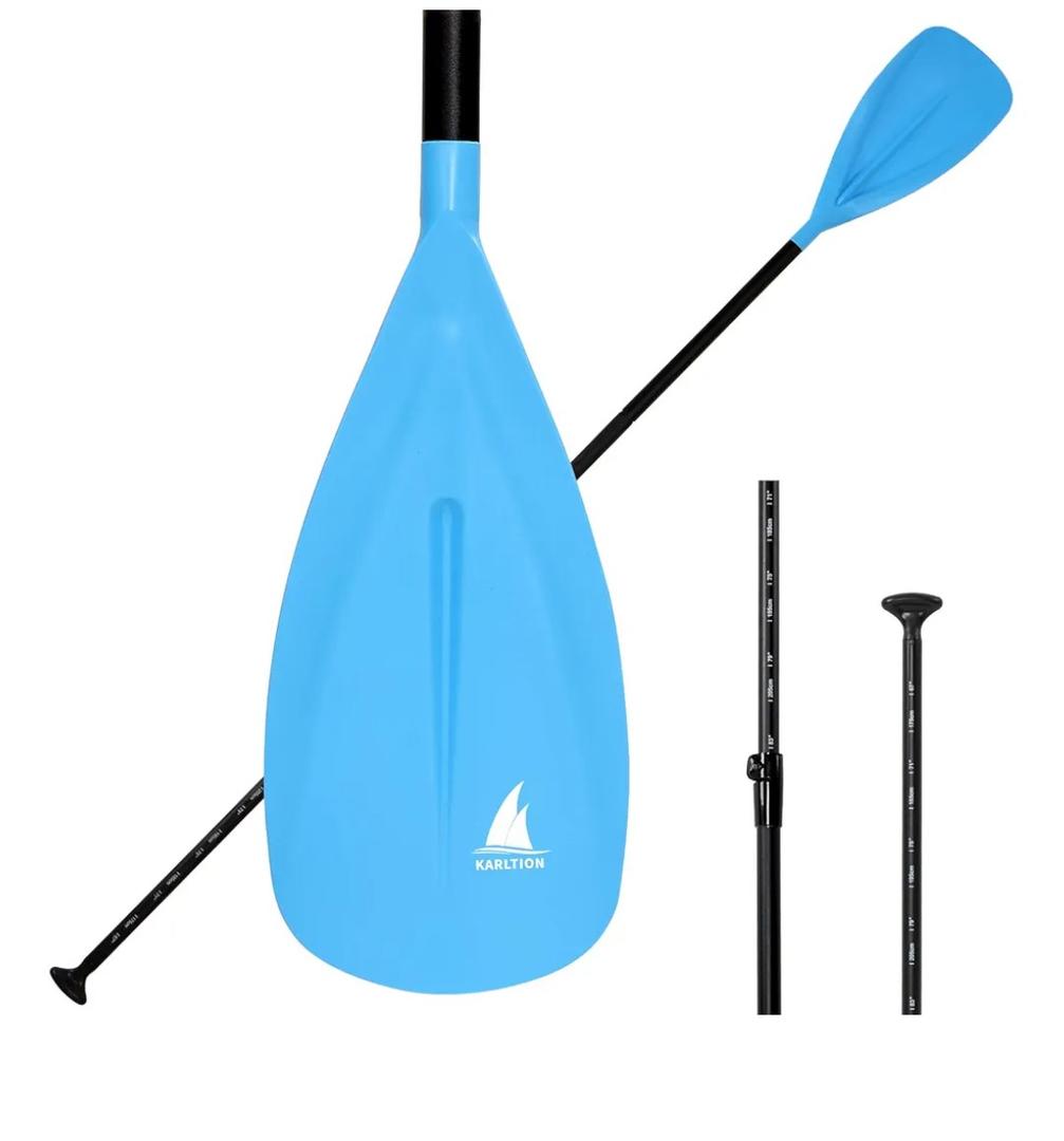 SUP Paddle - 3-Piece Adjustable Aluminium SUP Paddle with Glass Fiber Blade for Surfing, Floating, Water Sports