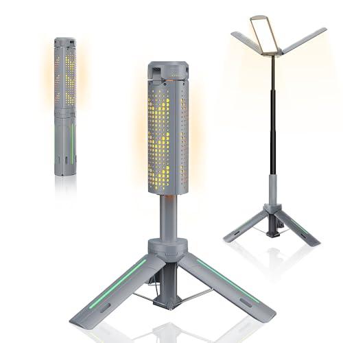 Rechargeable 8000mAh Camping and Work Light with Adjustable Stand 3.4 ft, 3000 Lumen Cordless Work Light Featuring 3 Adjustable Heads, Dimmable Emergency Flashlight with Telescopic Tripod - Amazon.com