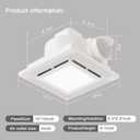 10 Inch Ultra Quiet Bathroom Exhaust Fan with Light, Ceiling Vent Fan with LED Light & Remote Control, 120 CFM Energy Efficient, 8.3x8.3 Inch Mounting Size, Easy Install