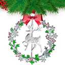 Christmas Ornaments 2025,Xmas Keepsake Pendant, Christmas Tree Ornament Handcrafted Metal DIY Hanging Craft Collectibles for Xmas Trees Home Party Party Gifts (Deer)