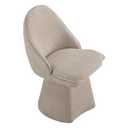 Swivel Dining Chair, Upholstered Mid Century Modern Deskchair with High Back, Linen Fabric Kitchen Chairs for Dining Room, Bedroom, Dressing Room, Khaki