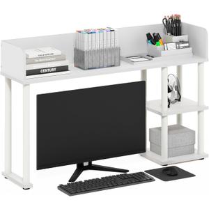 Furinno Classic Desk Shelf, 3-Shelf Desktop Hutch, Book Shelf, 3-Tier Desk Organzier, for Office Supplies, Office Desk Accessories, for Home Office, College, Dorm, White