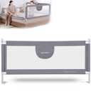 MBQMBSS Baby Bed Rails for Toddlers - 77 Extra Long Adjustable Baby Bed Side Rail Guard with Y-Strap for Kids Twin,Double,Full Size Queen & King Mattress (Gray/White) (77 Inch(L) X26.7(H))(1 Side)