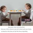 Toddler Booster Seat for Kitchen Chair, 3.5" Oxford Foam Cushion, Non-Slip Base, Adjustable Straps, Portable Dining Booster for Self-Feeding Toddlers at Home or on the Go (Dark Grey)