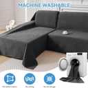 Deep Dream Sectional Couch Covers, 2 Pieces 100% Waterproof L Shaped Sofa Cover, Non Slip Couch Cover for Dogs Cats Washable, Pet Friendly Sofa Slipcovers Furniture Protector (X-Large, Dark Grey)