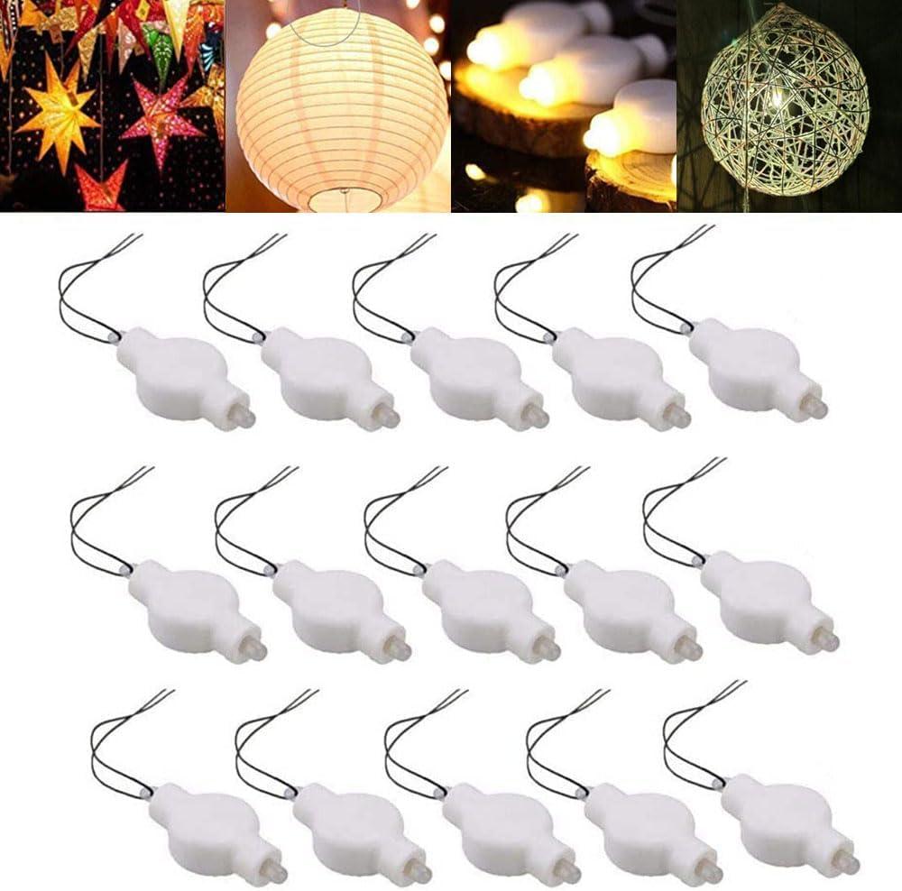 Battery Operated Xmas Christmas Decorations LED Lights  15 Pack LED Balloon Light for Chinese Paper Lanterns | Mini Battery Powered Led for Party Craft ,Weddings & Festival Decorations (Warm White)