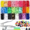 EuTengHao 1440Pcs Plastic Snap Buttons No-Sew Snap Fasteners T5 Snaps with Snaps Pliers Kit for Clothing Sewing,Rain Coat,Bibs,Clothes Crafting(24 Colors,360Sets)