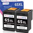 Remanufactured Ink Cartridge Replacement for HP Printer Ink 65 XL HP 65 Ink HP65 65XL Black Ink Cartridge for HP 3755 3752 2655 3722 3758 2652 5055 5052 5058 Printer (2 Black)