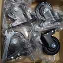 Stem Caster Wheels 3 Inch, Threaded Stem Casters Heavy Duty Casters Set of 4, Swivel Casters with Stem UNC 3/8"-16 x 1 Industrial Castors with Safety Dual Locking Wheel for Furniture and Cart