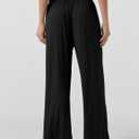 ODODOS Women's Wide Leg Palazzo Lounge Pants with Pockets Light Weight Loose Comfy Casual Pajama Pants-26/28/30"/32" Inseam (Black, S)