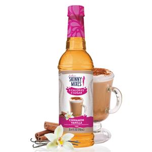 Jordan's Skinny Syrups Cinnamon Vanilla, Sugar Free Flavoring Syrup, 25.4 Ounce Bottle (EXP 08/30/25)