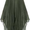 Halloween Grim Reaper Costume Medieval Renaissance Hooded Cloak Gothic Wizard Cape for Adult Halloween Cosplay (Small, Dark Green)