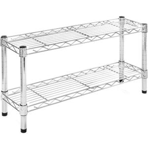 Shelving Inc. 8" d x 30" w Chrome Wire Shelving with 2 Tier Shelves, Weight Capacity 800lbs Per Shelf