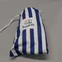 Microfiber Oversized Beach Towel 71x36in  Sand Free Quick Dry, Lightweight, Fast Absorbent Soft Striped Cabana Towel for Beach, Camping, Swimming, Yoga, Sports (Navy Blue)