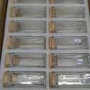 APT 1101 Glass Square Spice Jars with Labels, 4oz Glass Jars with Bamboo Lids, Spice Bottles, Seasoning Organizer, 12 Pack (White)