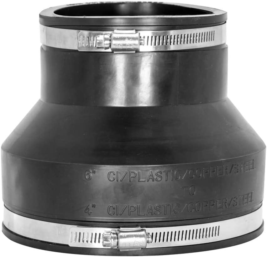 Eastman 6 x 4 Inch Flexible Coupling with Stainless Steel Clamps, 86008