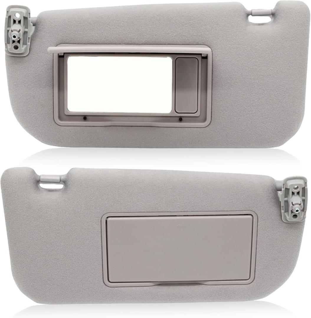 Grey Sun Visor Pair Compatible with SPOR-Age 2005-2010 Driver Passenger Side Without Light 85202-1F090LX 85201-1F090LX 85202-1F690LX 85201-1F690LX
