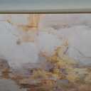 Large Framed Gold Abstract Wall Art for Living Room, 3 Piece Canvas Prints, 24" W x 36" H x 3Pcs