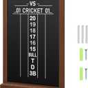 VioraWhite Dart Scoreboard for Cricket and 01 Darts Games Darts Holder Wall Mount Wood Dartboard Accessories for Cricket and 01 Dart Games with Marker (16 x 22", Black)