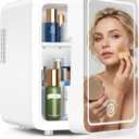 CUTIEWORLD 4L Mini Fridge for Skincare & Makeup  LED, Cream White