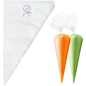 Keenpioneer 14-Inch Disposable Decorating & Pastry Bags, Tipless Icing Piping Bag for Cake, Cream Frosting and Cookie Decoration, Pack of 100 (Clear)