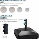Patio Umbrella Base with Wheels, 123 lb Fillable Stand with Locking Casters, Mobile HDPE Umbrella Holder for 6-12FT Umbrellas, Wind Resistant Design for Deck, Poolside, Backyard (Black)
