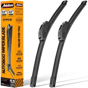 AUTOBOO 22 + 22 Windshield Wipers Replacement for F150 2025 2024 2023-2009,Silverado 1500 2024-2019,Sierra 1500 2024-2019,RAM 1500 2018-2011 Original Factory Quality J/U Hook