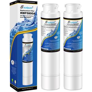 EXCELPURE RWF5800A Refrigerator Water Filter Replacement for Frigidaire EPTWFU01 EWF02 Pure Source Ultra II, PureSource Ultra 2, SCWFTCTO, GP006, EPTWFUO1, MR022, JO22, BO022, TH-01, DE022, 1007 2PACK