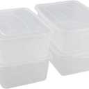 Jekiyo Clear Plastic Storage Bin, 14 Quart Latching Box Container with Lid, 4 Packs