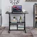 Adjustable Height Mobile Computer Desk for Small Space Rolling Writing with Wheels Corner Home Office Study Portable Bedrooms Work Desk Standing Desk Sizes 31.5X15.7 Inches Black C, Onesize