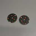 Christmas Pattern Car Coasters 2 Pack Absorbent Car Cup Holder Coaster 2.5" Ceramic Drinks Coaster with Finger Notch & Cork Base