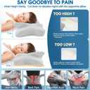 CHxxy Memory Foam Pillows, Cervical Pillow for Neck and Shoulder Pain Relief, Ergonomic Contour Bed Pillow, Soft for Side Sleep Stomach Sleeping and Back Sleeper-Queen Size&Blue